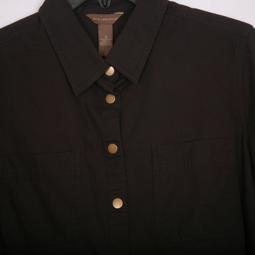 Bit & Bridle Snap NWT Button-up Black - Picture 1 of 6